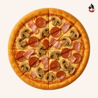 Пицца Пепперони с ветчиной и грибами