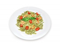 Паста с креветками и соусом песто