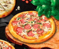 Пицца ветчина грибы на томате