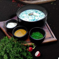 Окрошка с говядиной на кефире