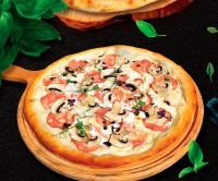 Пицца ветчина грибы сливочная