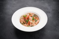 Удон с курицей под сливочным соусом