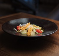 Мясной салат с жаренными грибами