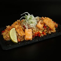 Рис с лососем