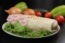 Мини-шаурма в лаваше со свининой