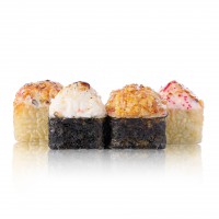 Ассорти запеченных роллов c мидиями, угрём и снежным крабом